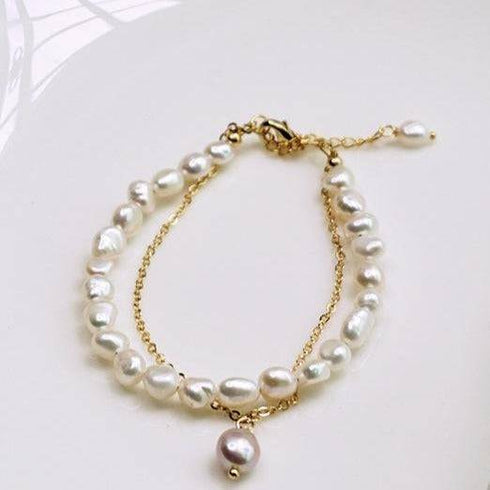TINA Layered Pearl Necklace and Bracelet (Purchase Individually) - Zafari Studio Jewelry